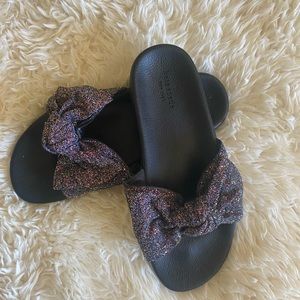 Kate Spade Slides with sparkling bow. New without tags